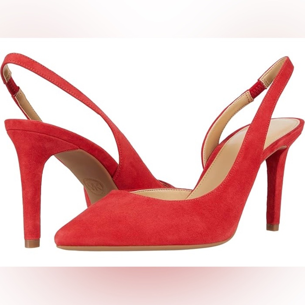 MICHAEL KORS~Red Pointed Toe Slingback Heels SIZE 6
